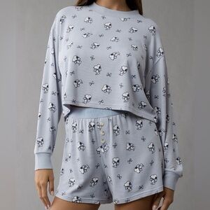 American Eagle Snoopy Blue Pajama Set